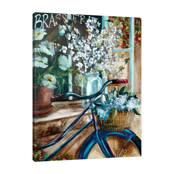 August Grove Vintage Bicycle And Mason Jar Ii Print On Wrapped