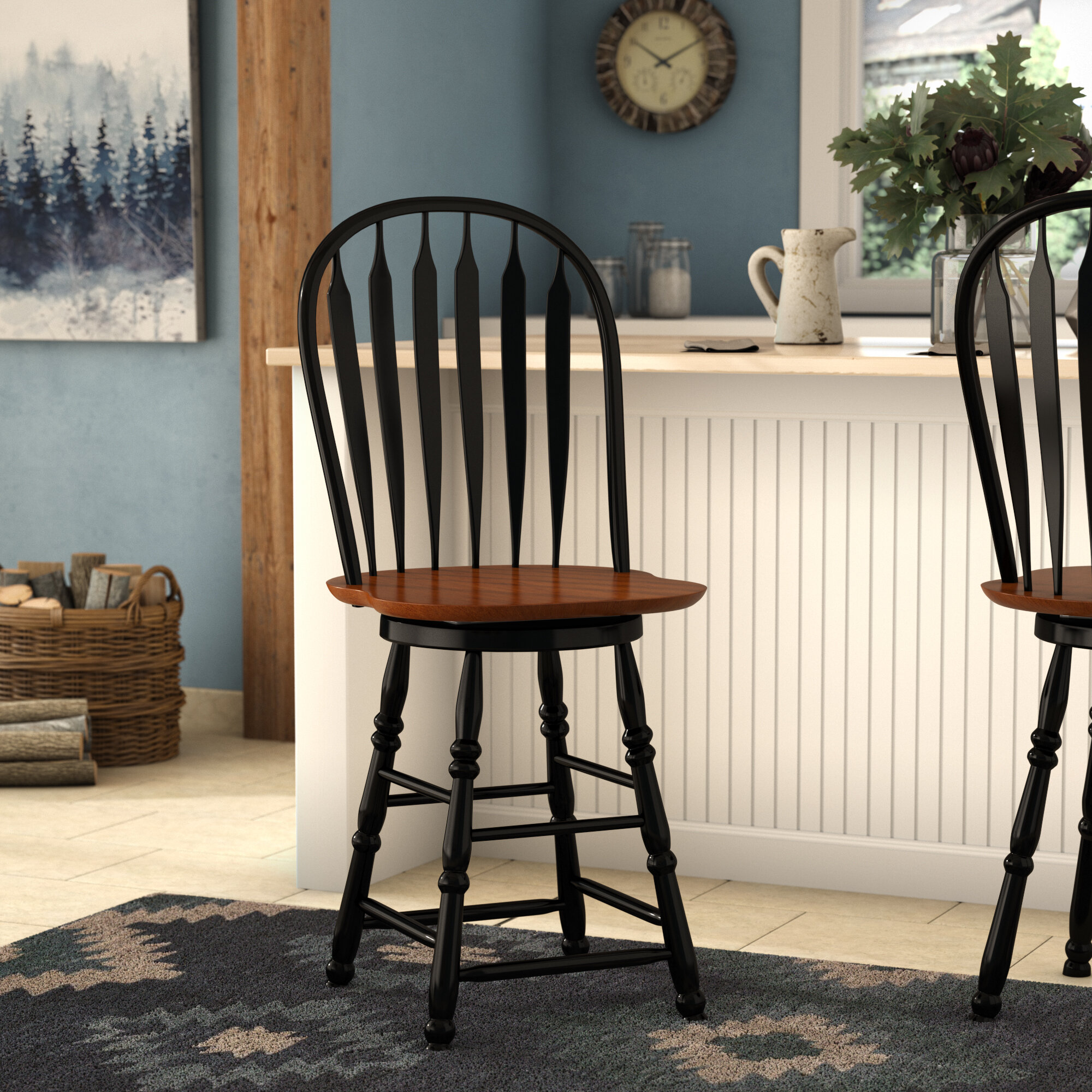 black wood swivel counter stools