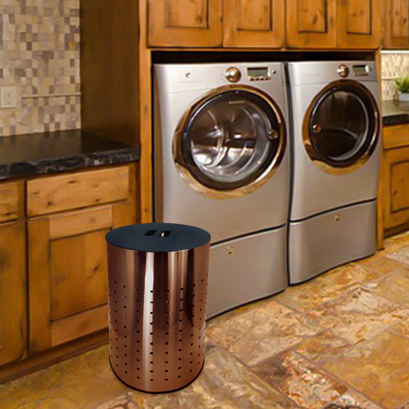 Brayden Studio Glam Ventilated Stainless Steel Laundry Hamper And