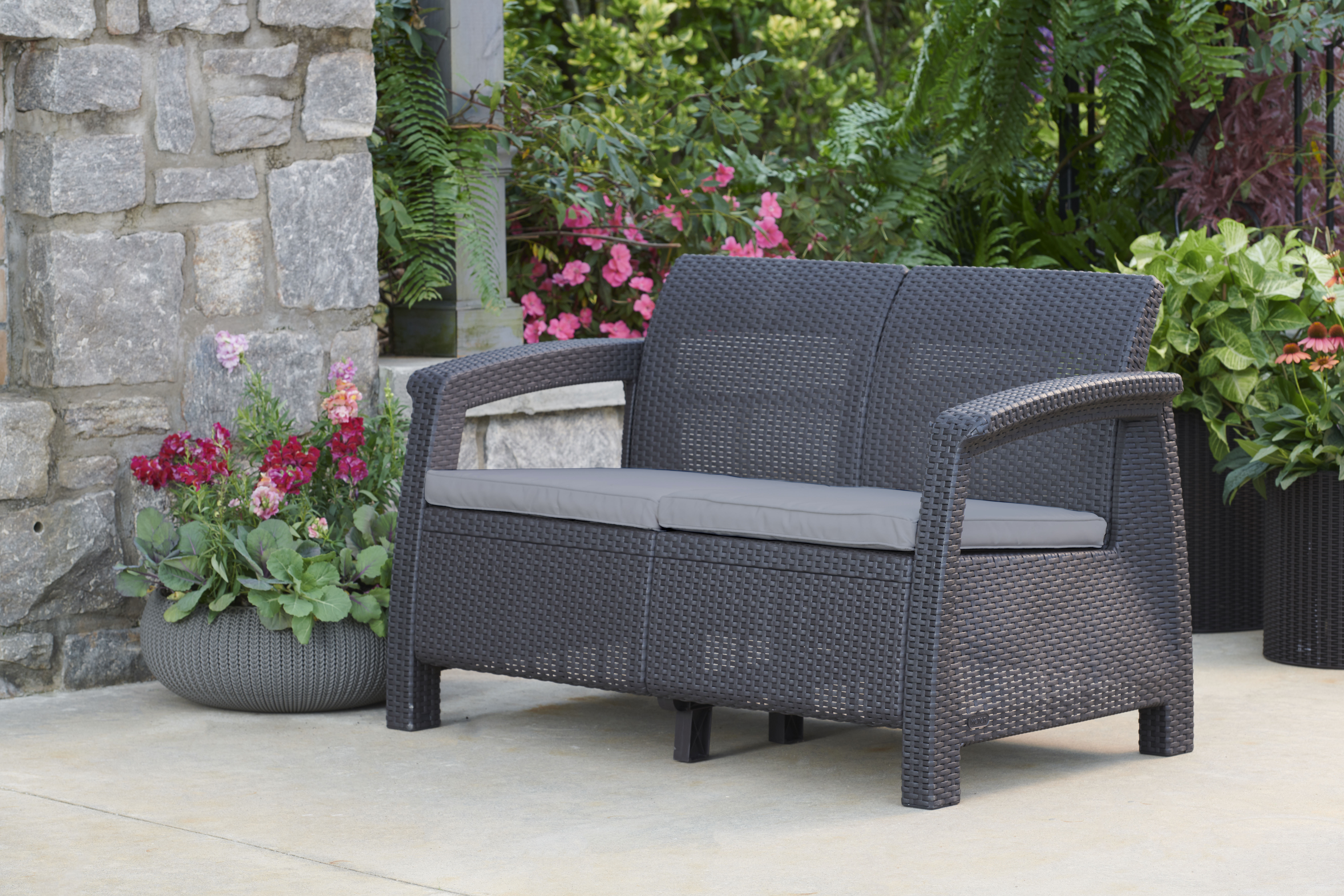 Mercury Row Berard Patio Loveseat With Cushions Reviews Wayfair Mercury Row Berard Patio Loveseat With