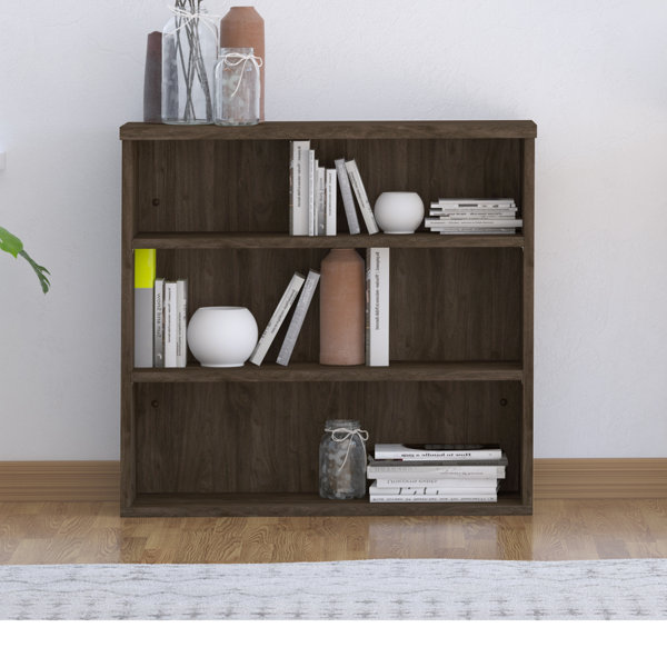 Union Rustic Industrial Farmhouse 3 Shelf Bookcase Dark Brown