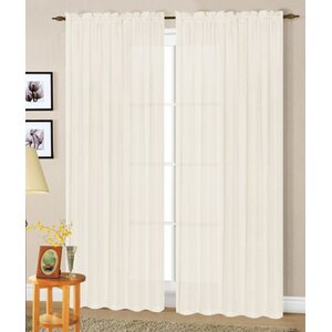 Beltway Luxurious Solid Sheer Rod Pocket Curtain Panels (Set of 2)