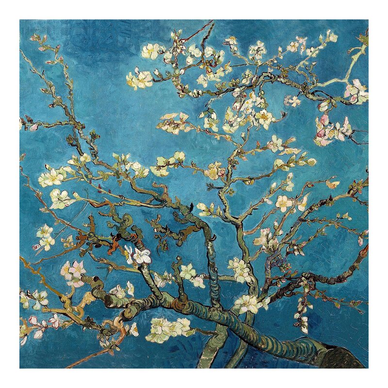 'Almond Blossoms' by Van Gogh Painting Print on Wrapped Canvas