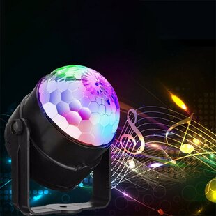 Moukey Party Lights Disco Ball Light with Sound-activated Strobes Rotating 7 Lighting Modes with Remote Control and USB plug in for Car for DJ Bar Pub Club Party Karaoke Music Show Indoor and Outdoor