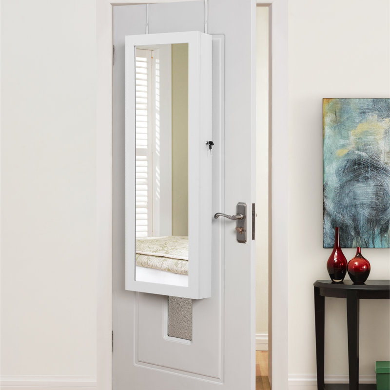 Latitude Run Rieves Over The Door Makeup Storage Jewelry Armoire