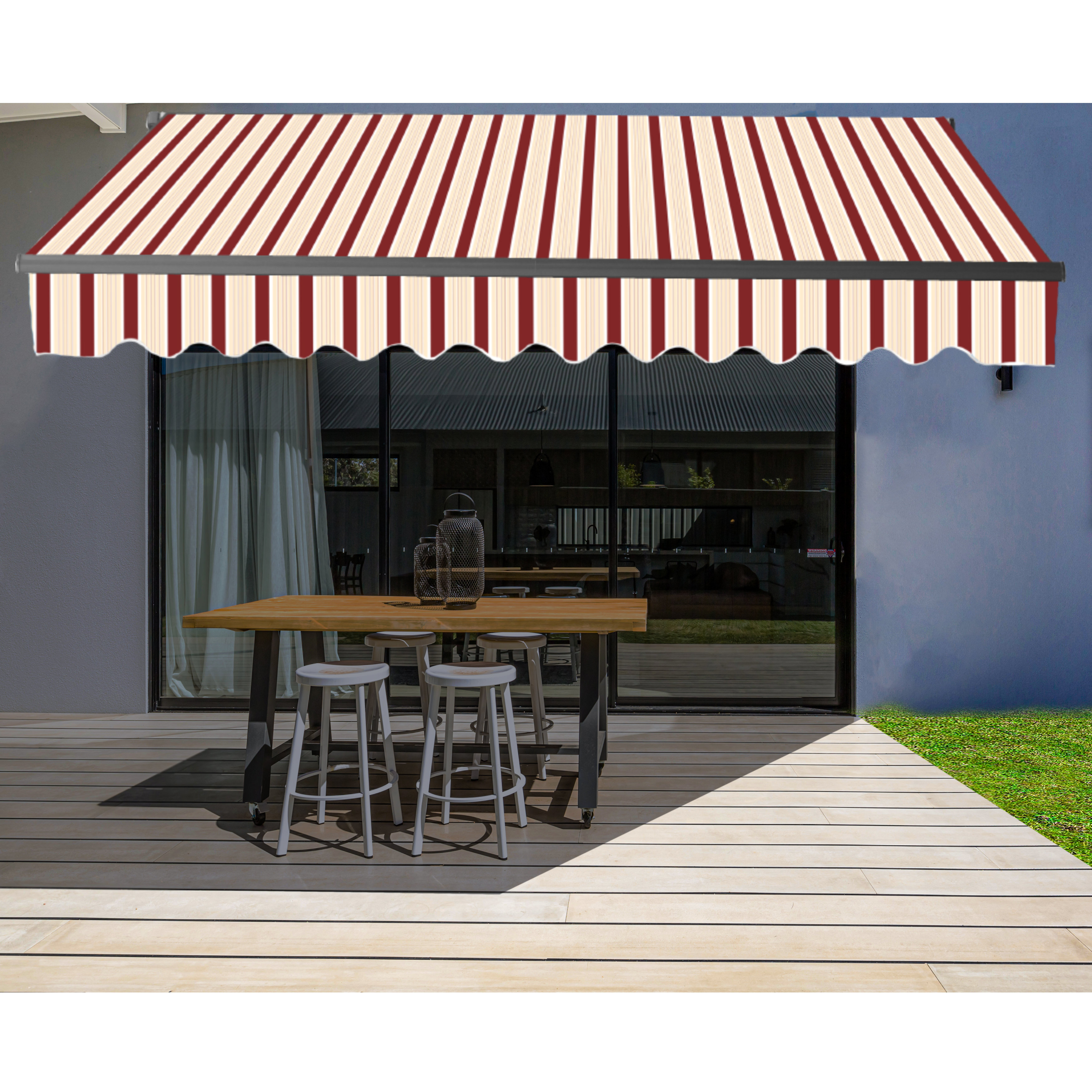 Aleko Fabric Retractable Standard Patio Awning Wayfair