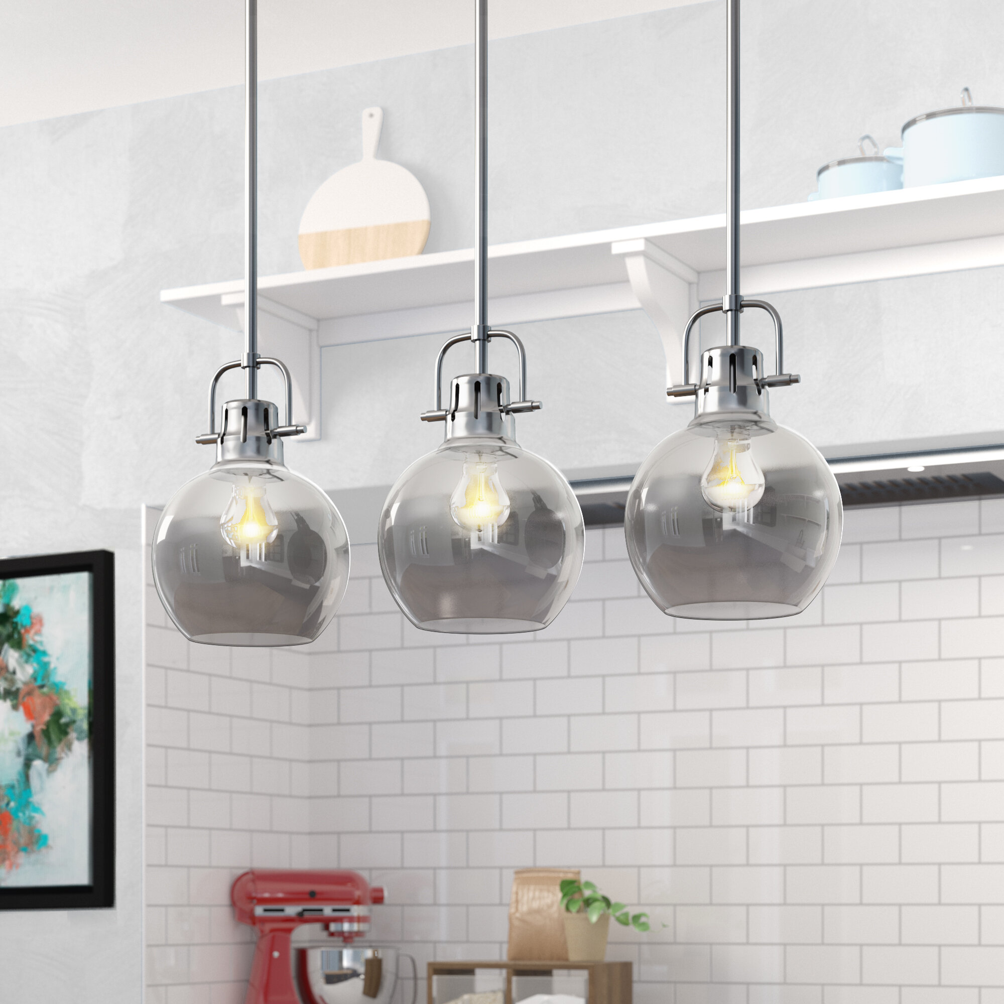 Brayden Studio Luminaire Suspendu Lineaire Pour Ilot De Cuisine 3 Lumieres Josephus Et Commentaires Wayfair Ca