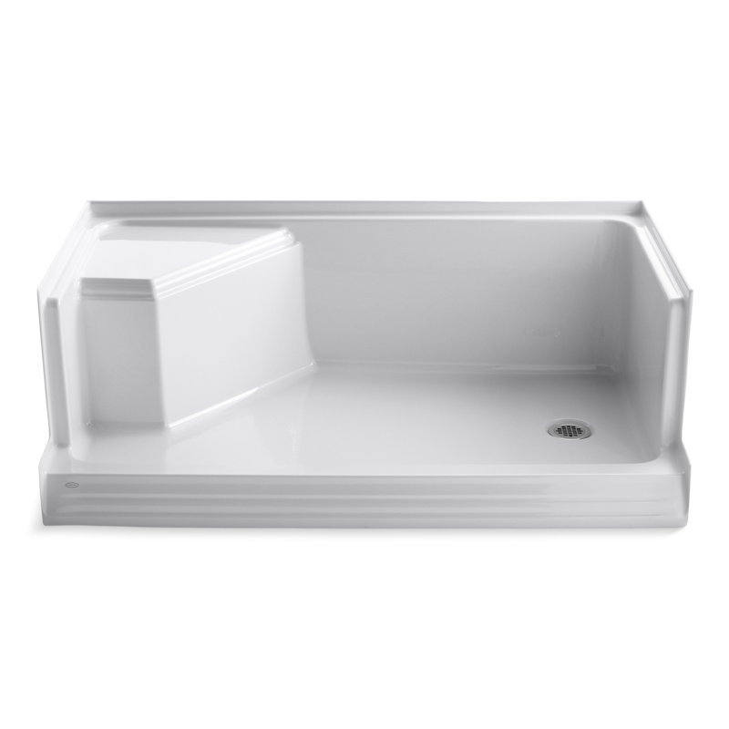 K 9496 96 Kohler Memoirs 60 X 36 Single Threshold Right Hand Drain Shower Base With Integral Seat At Left Reviews Wayfair