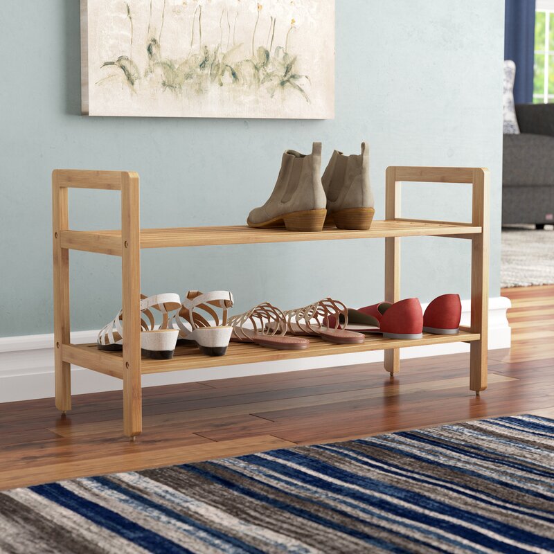 Rebrilliant 2 Tier Shoe Rack Reviews Wayfair