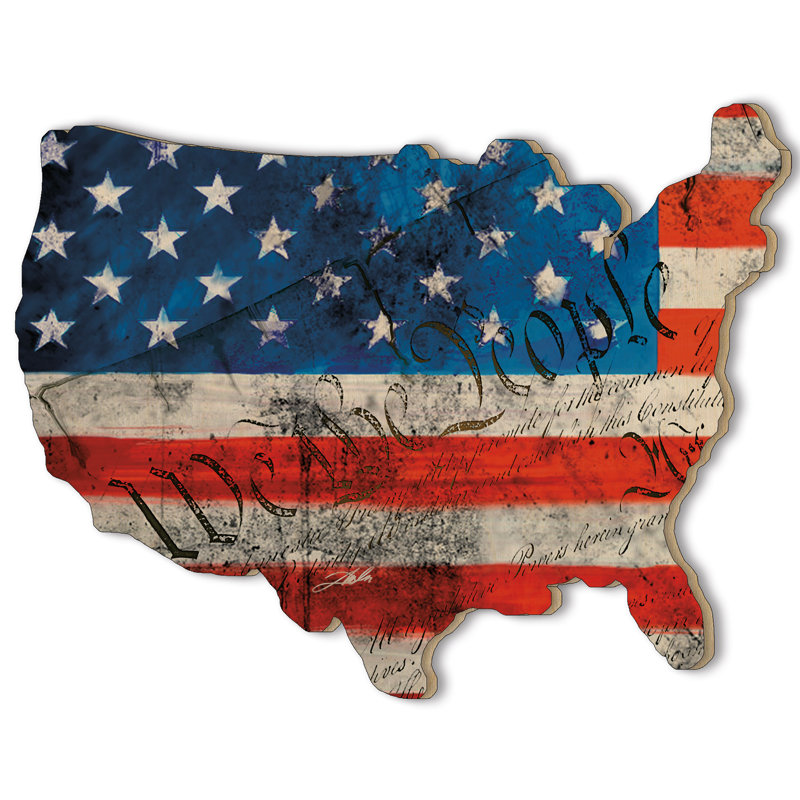 Winston Porter Wtp American Flag Acrylic Painting Print On Wood
