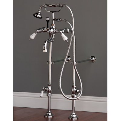 Double Handle Wall Mounted Faucet Trim Freestanding Tub Filler