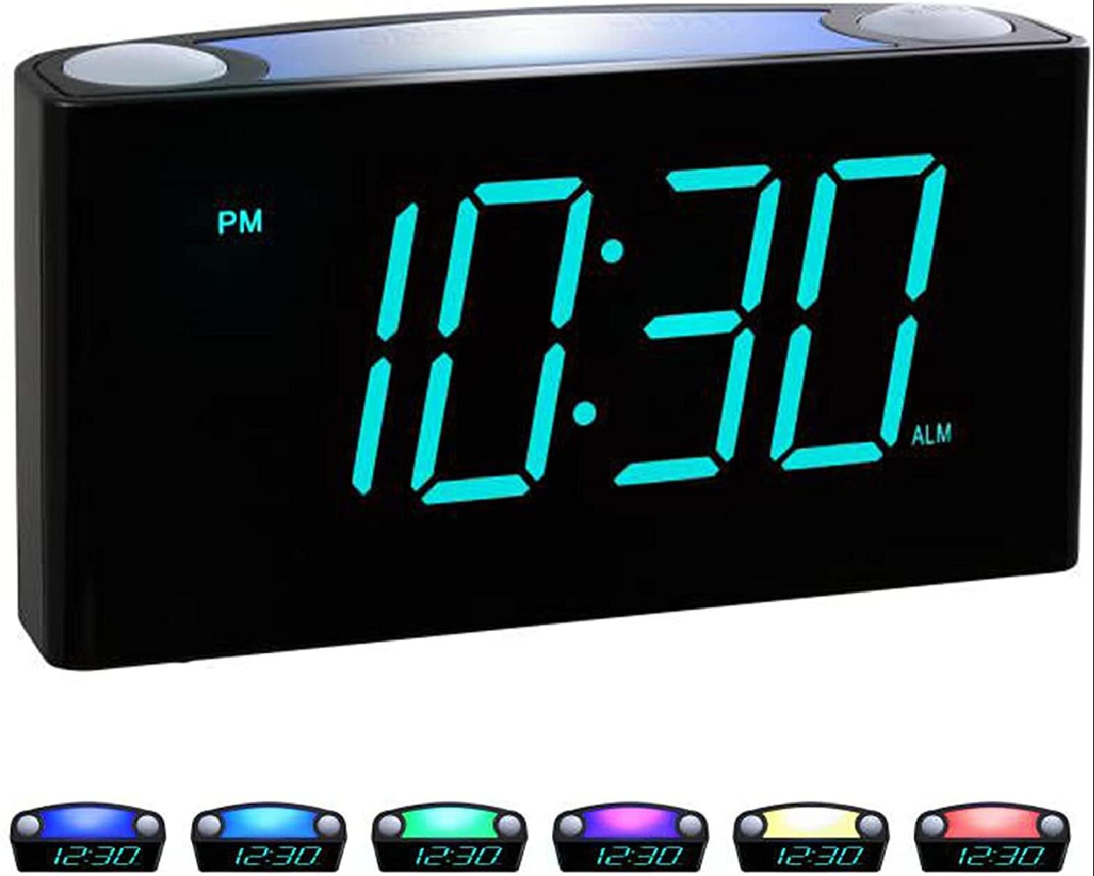 Multi functional Digital Alarm Clock /W Snooze 12/24 HR Large Silver LED Display 