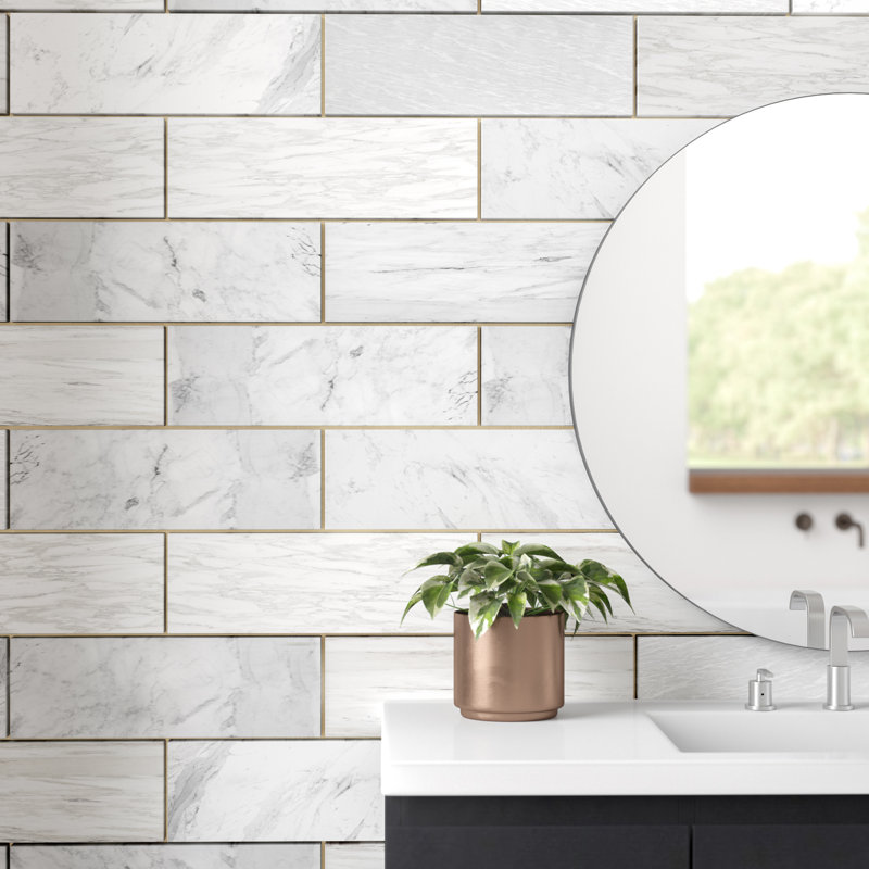 Msi 4 X 12 Marble Subway Tile Reviews Wayfair Msi 4 X 12 Marble Subway Tile