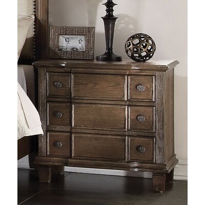 Lavada 3 Drawer Nightstand Three Posts