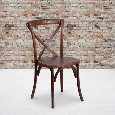 Arquit Stackable Cross-Back Wooden Bistro Chair ((Set 2 ))