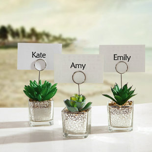 Table Place Card Holders Wayfair Succulents In Pot Table Place Card Holder Set Of 6