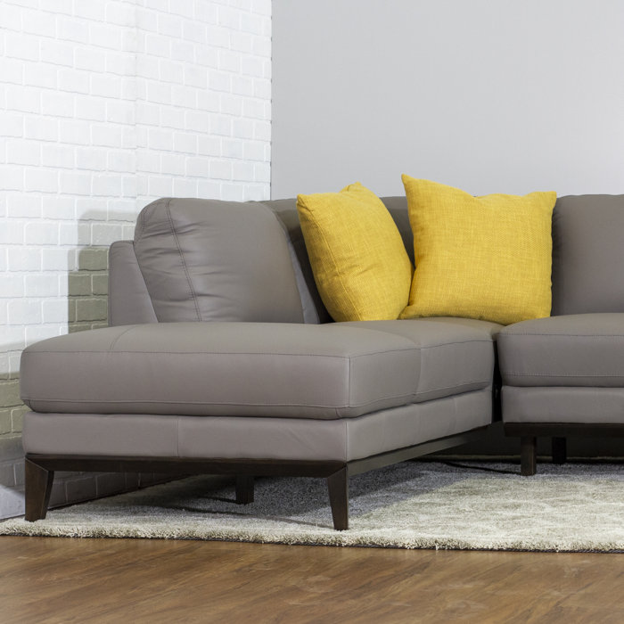 Brayden Studio Lorimer Leather Sectional Sofa Wayfair Ca