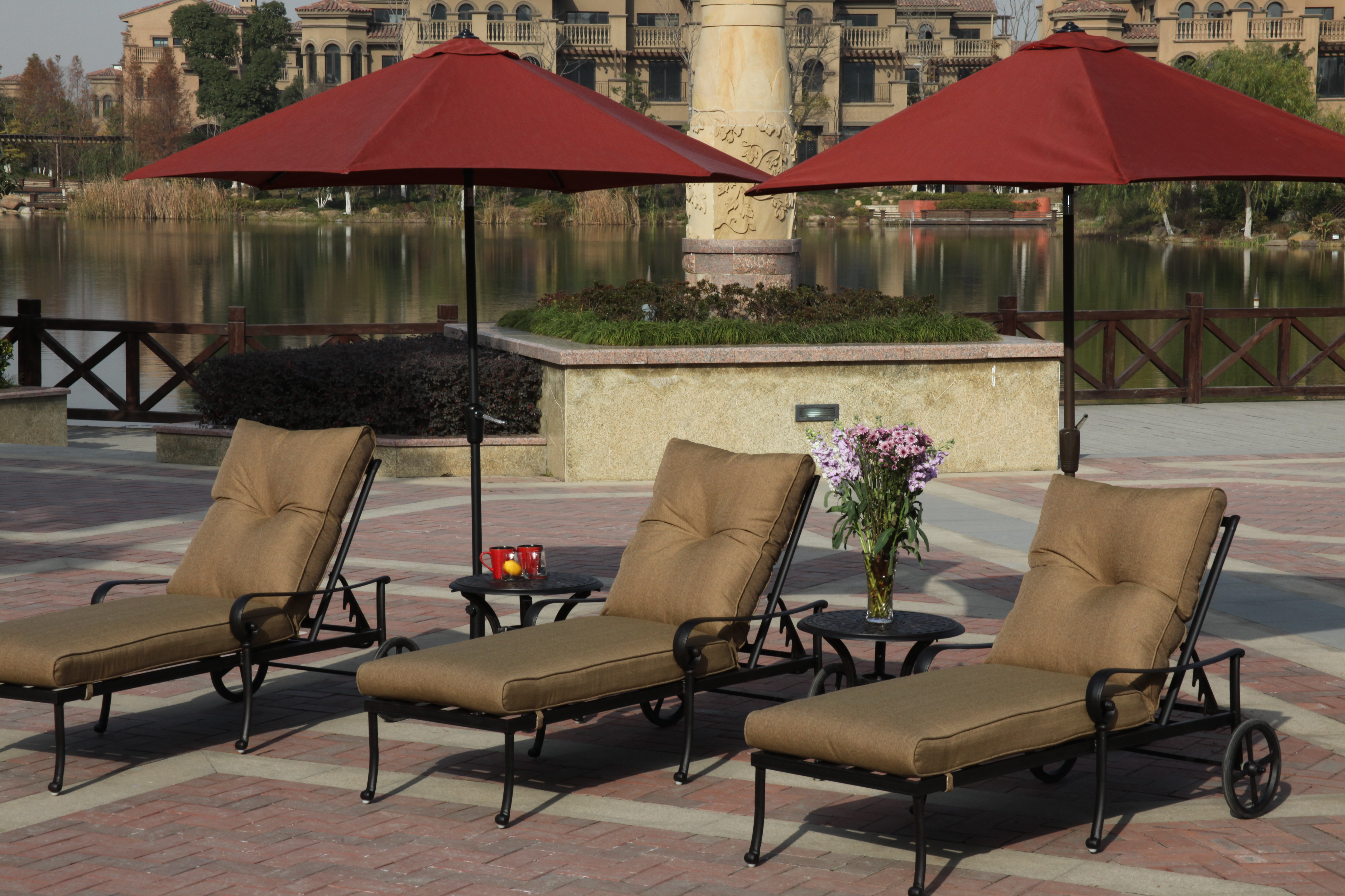 Home Garden Patio Furniture Cushions Pads Belinda Outdoor Fabric Chaise Lounge Cushion Set Of 2 Anios Am