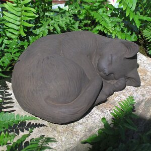 Curled Cat Statue