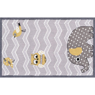 Elephant Rug For Nursery Wayfair Gray Purple Elephant And Bird Area Rug