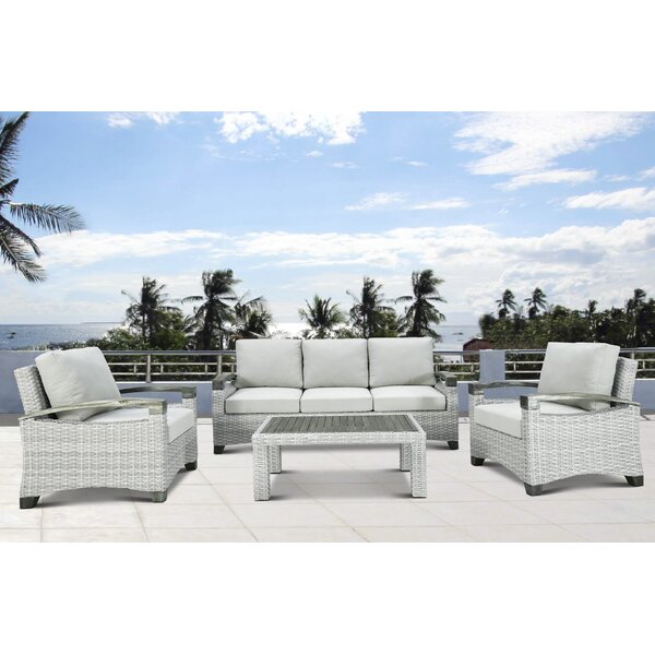 Dorrington Outdoor 4 Piece Sofa Seating Group with Cushions