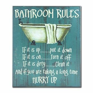 Bathroom Rules Textual Art