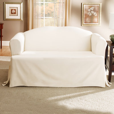 Cotton Duck T-Cushion Sofa Slipcover