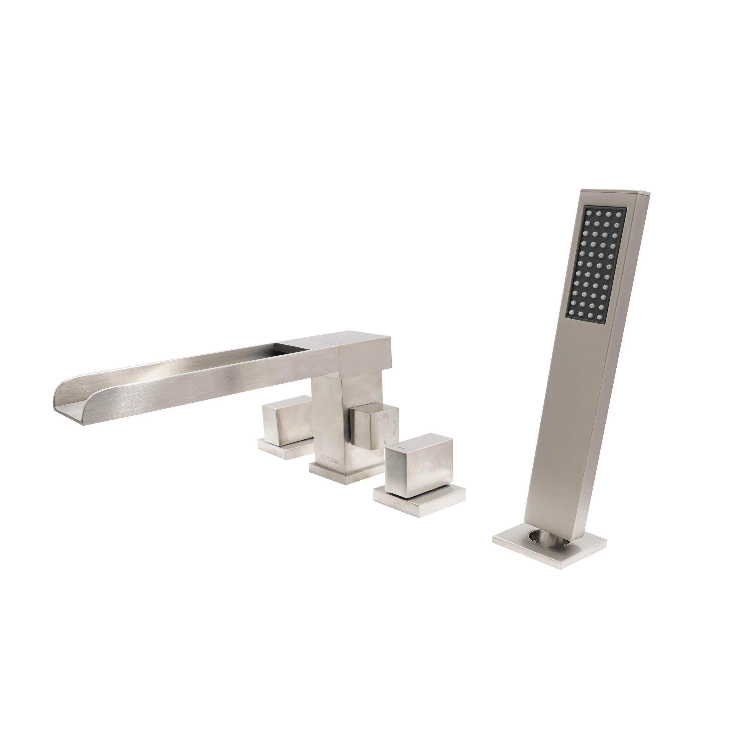 Dyconn Faucet Desoto Triple Handle Deck Mounted Roman Tub Faucet With Diverter And Handshower Reviews Wayfair