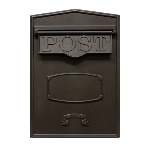 QualArc Liberty Rear Access Wall Mount Mailbox - Black, Bronze Letter Plate, Adjustable 4"-6" Chute, Lockable Door - View #2