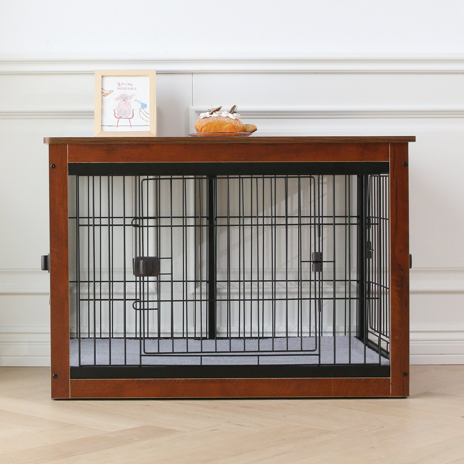 Tucker Murphy Pet™ Dog Crate Furniture Indoor Dog Crate End Table HeavyDuty Dog Cage With Dog