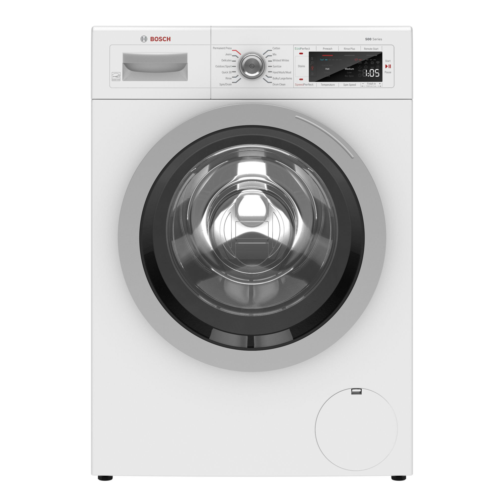 Bosch 500 Series Washer & Dryer Set with Stackable 2.2 Cubic Feet Smart