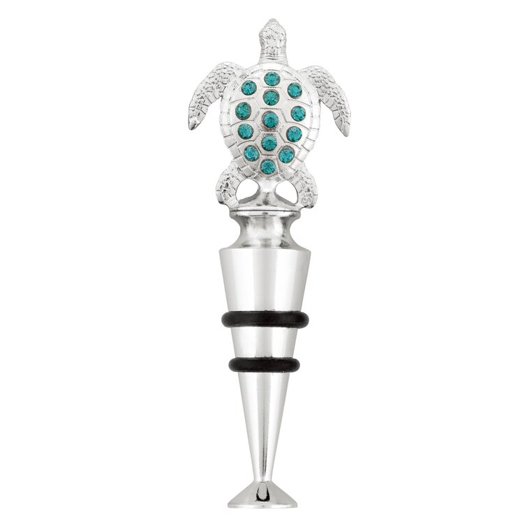 Bay Isle Home Wine Bottle Stopper, Crystal, Sea Turtle | Wayfair