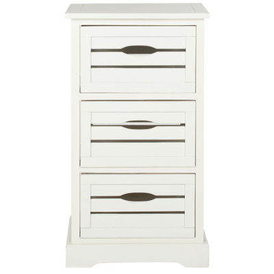 August Grove Loftis 3 Drawer Chest Color Distressed Cream