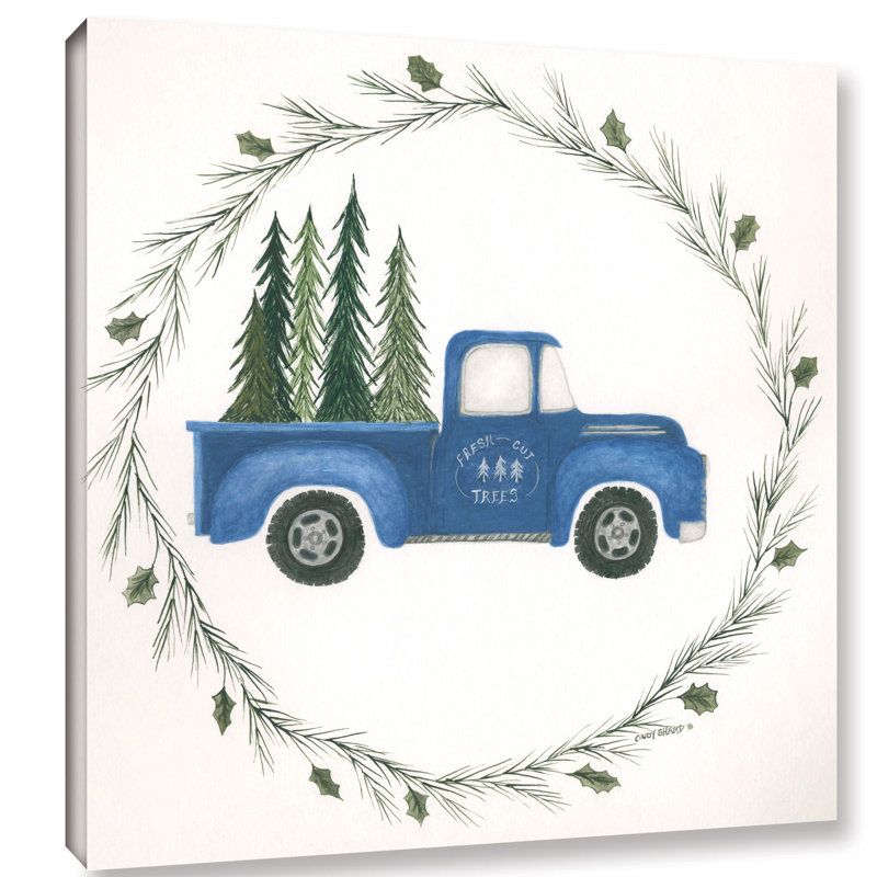 Gracie Oaks Old Blue Truck Painting Print On Wrapped Canvas Reviews Wayfair