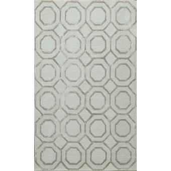 Red Barrel Studio Koehl Handmade Tufted Wool Silk Gray Rug Wayfair