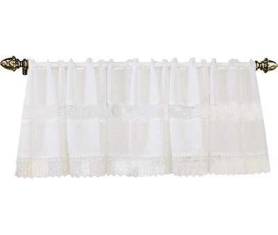 Orly Rod Pocket Ruffled 60" Curtain Valance Lark Manor Color: White