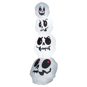 Airblown Halloween Inflatable Skulls Stack on Each Other Decoration