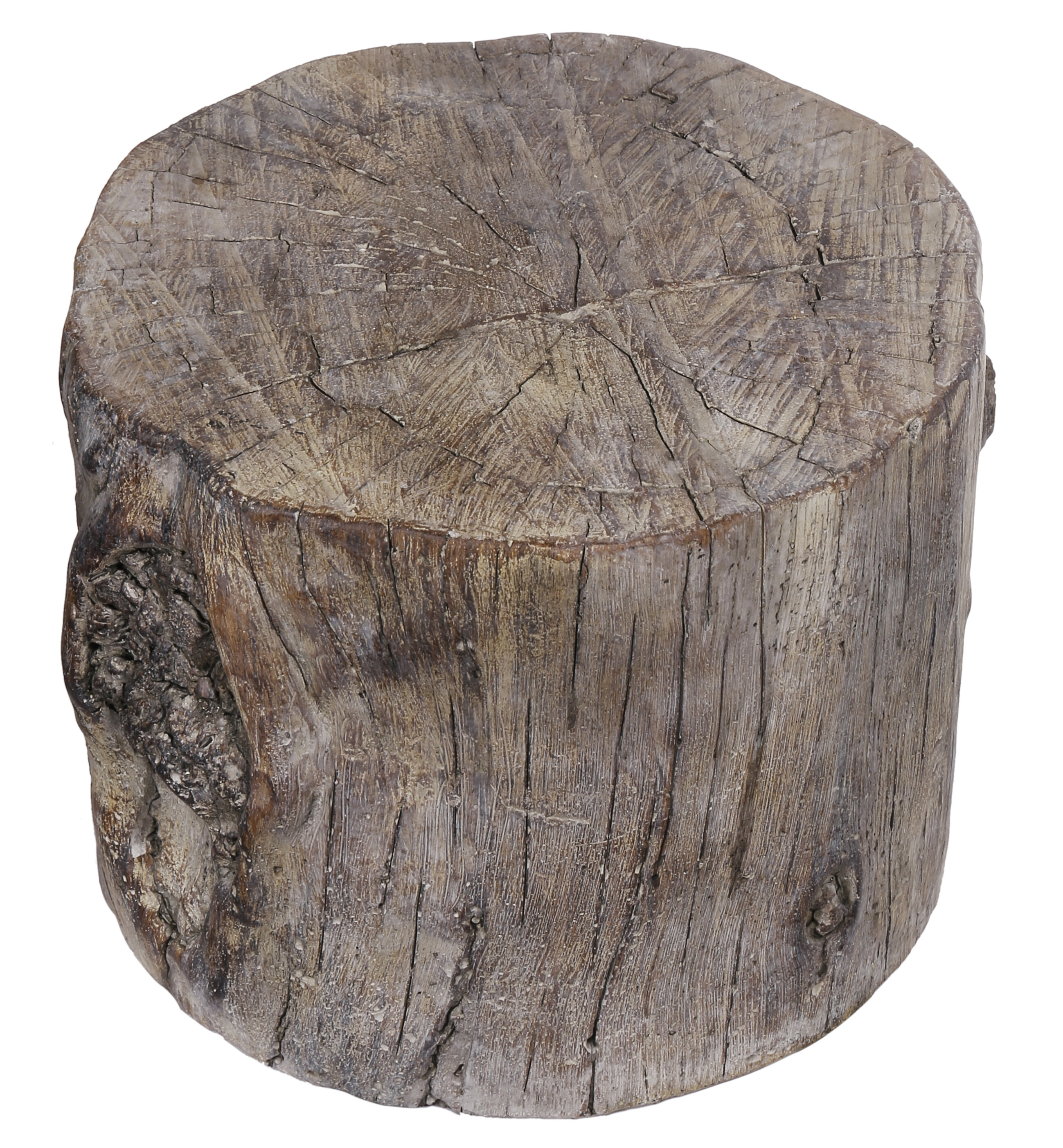 Millwood Pines Shirehampton Round Tree Stump Cement Accent Stool