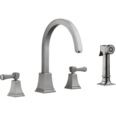 Torino Double Handle Kitchen Faucet With Side Spray Design House