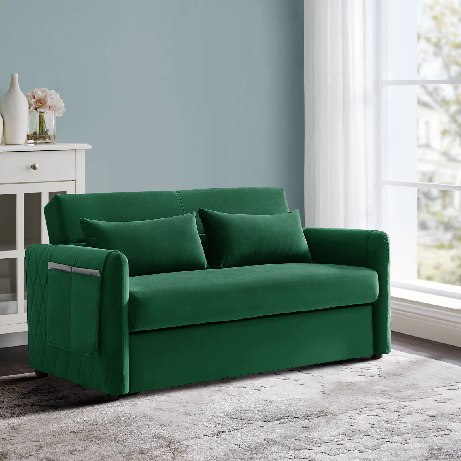 green snuggle sofa