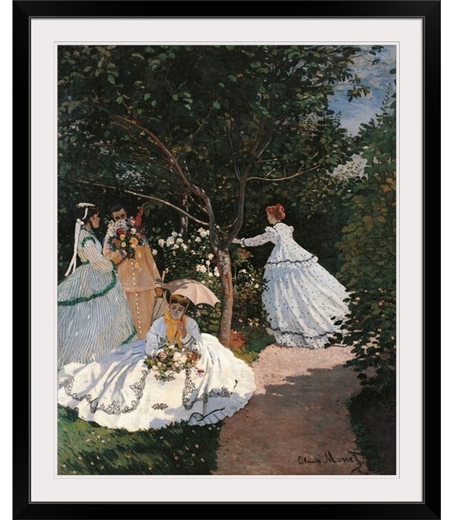 WOMEN IN THE GARDEN 1866 FLOWERS SPRING PAINTING BY CLAUDE MONET REPRO 