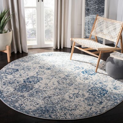 Macy White/Royal Blue Area Rug | Joss & Main