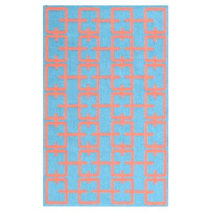 Linden Hand-Hooked Blue Area Rug