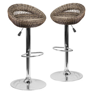 Go to store & view more images Gracie Oaks Taniya Adjustable Height Swivel Bar Stool (Set of 2)