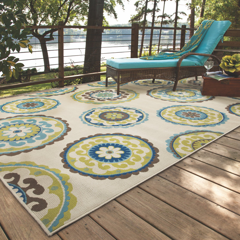 Bungalow Rose Capri Beige Green Indoor Outdoor Area Rug Reviews Capri Beige Green Indoor Outdoor Area Rug