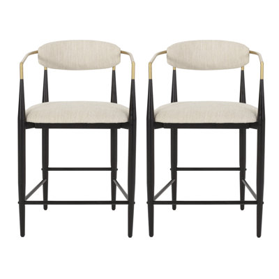 Maconay Breck Fabric And Iron 25 Inch Counter Stools (Set Of 2)