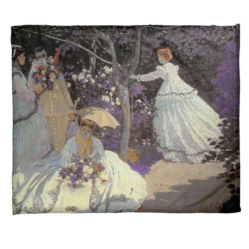 East Urban Home Claude Monet Women In The Garden Fleece Throw