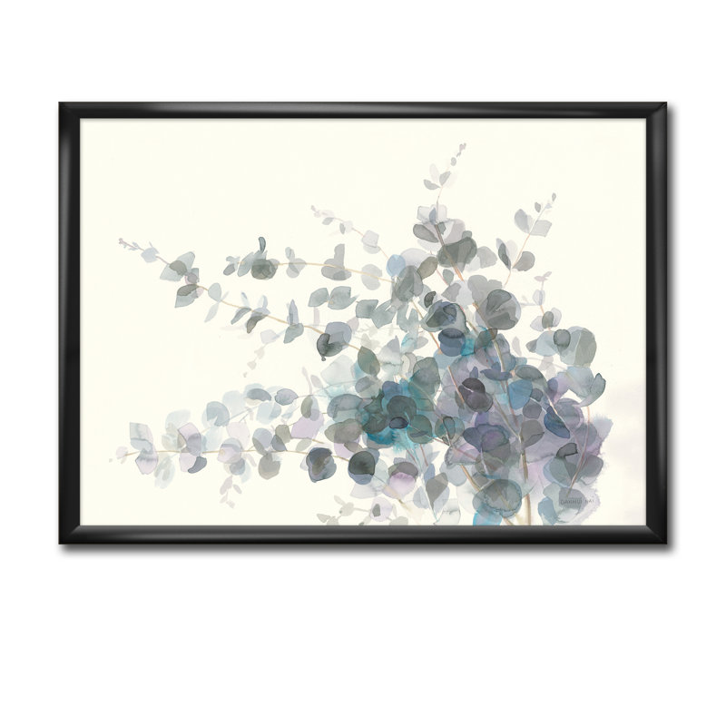 East Urban Home Gray Watercolor Flower Picture Frame Print On Canvas Wayfair