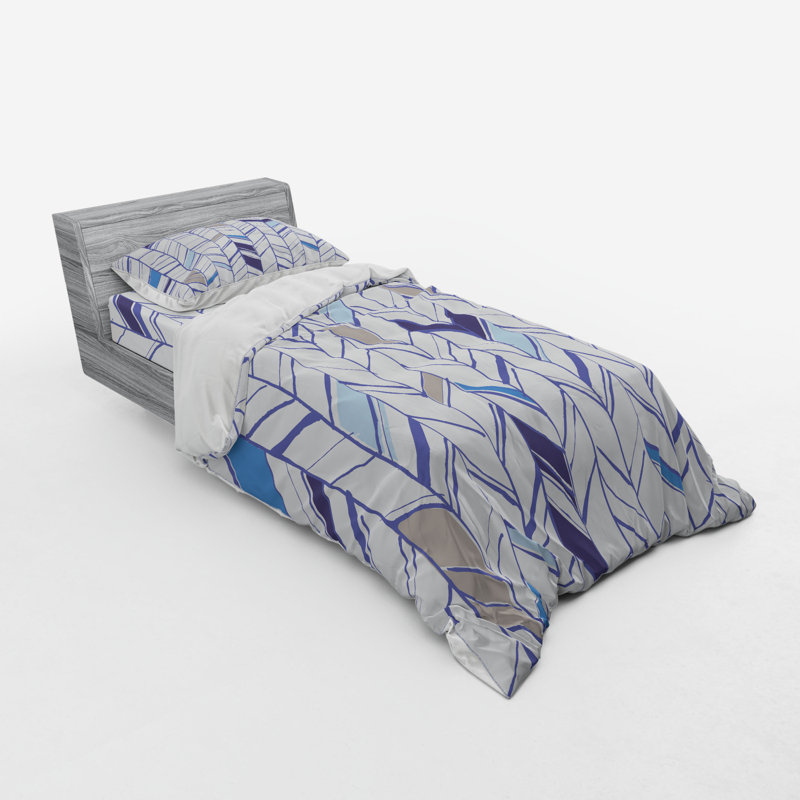 East Urban Home Tribal Zigzag Lines In Various Shades Sketch Duvet