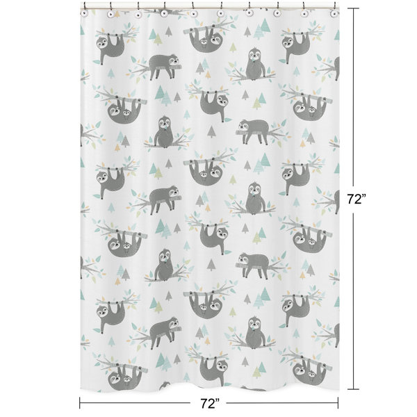 Sweet Jojo Designs Aqua and Grey Sloth Collection Single Shower 